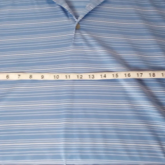 Nike Golf Men's Dri-Fit Blue White Striped Short Sleeve Polo Large - Picture 9 of 11